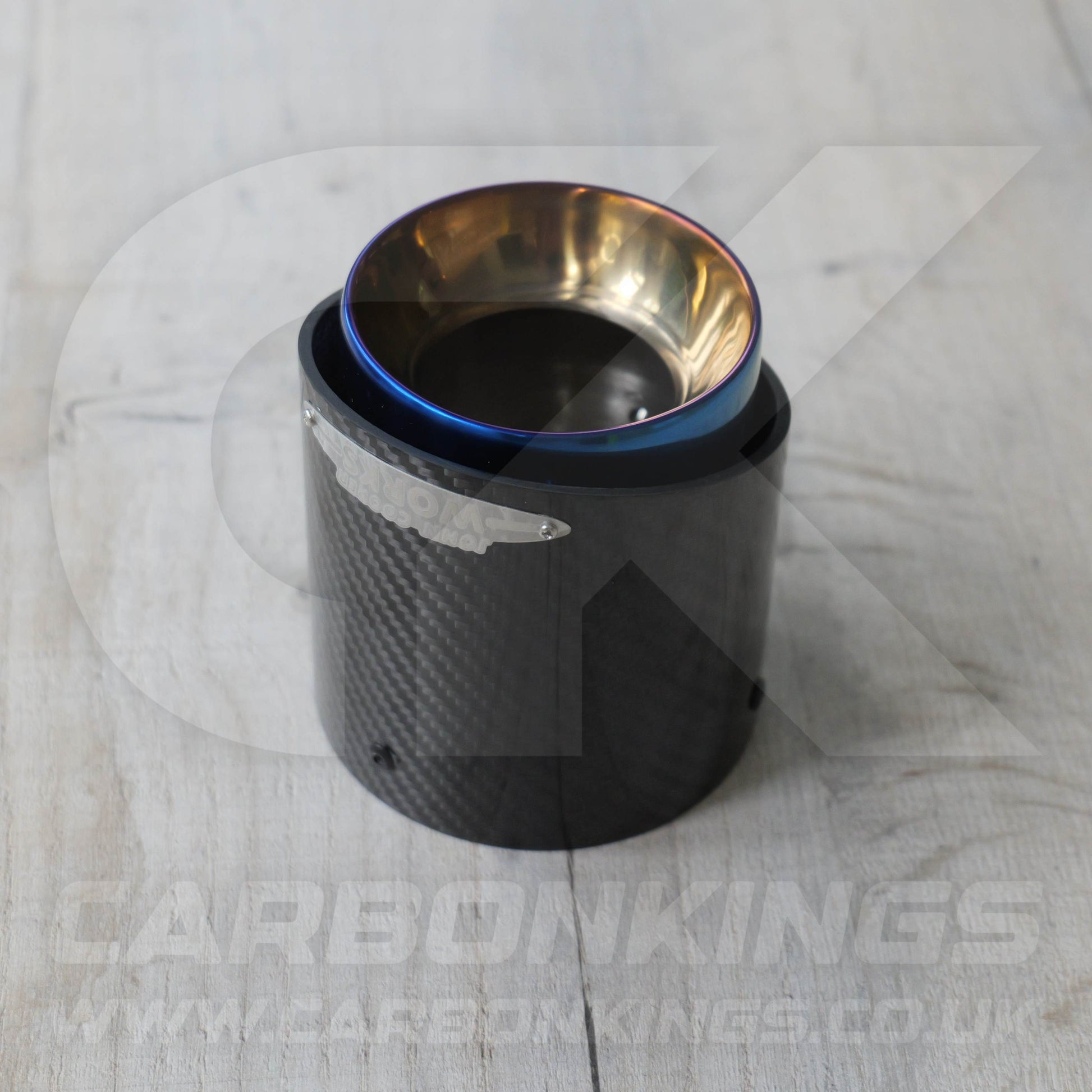 72mm Mini JCW Carbon Fibre / Burnt Blue Exhaust Tip R55 R56 R57 R58 R59 R60 R61 Cooper