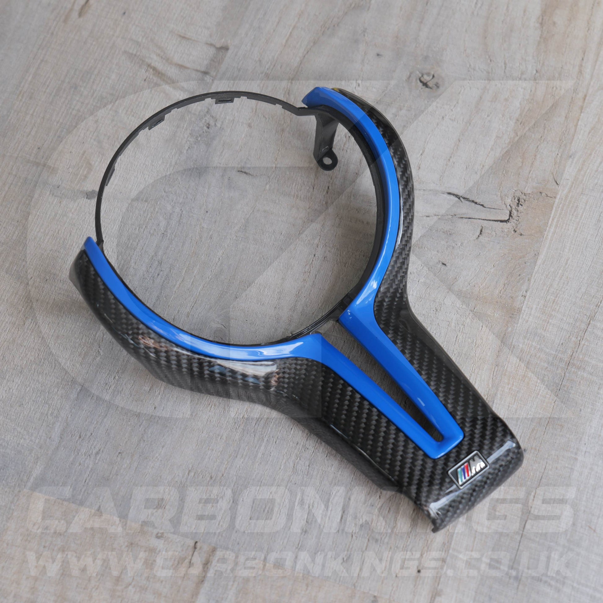 BMW M Sport Carbon Fibre / Blue Steering Wheel Trim M2 M3 M4 M5 M6 X5M X6M