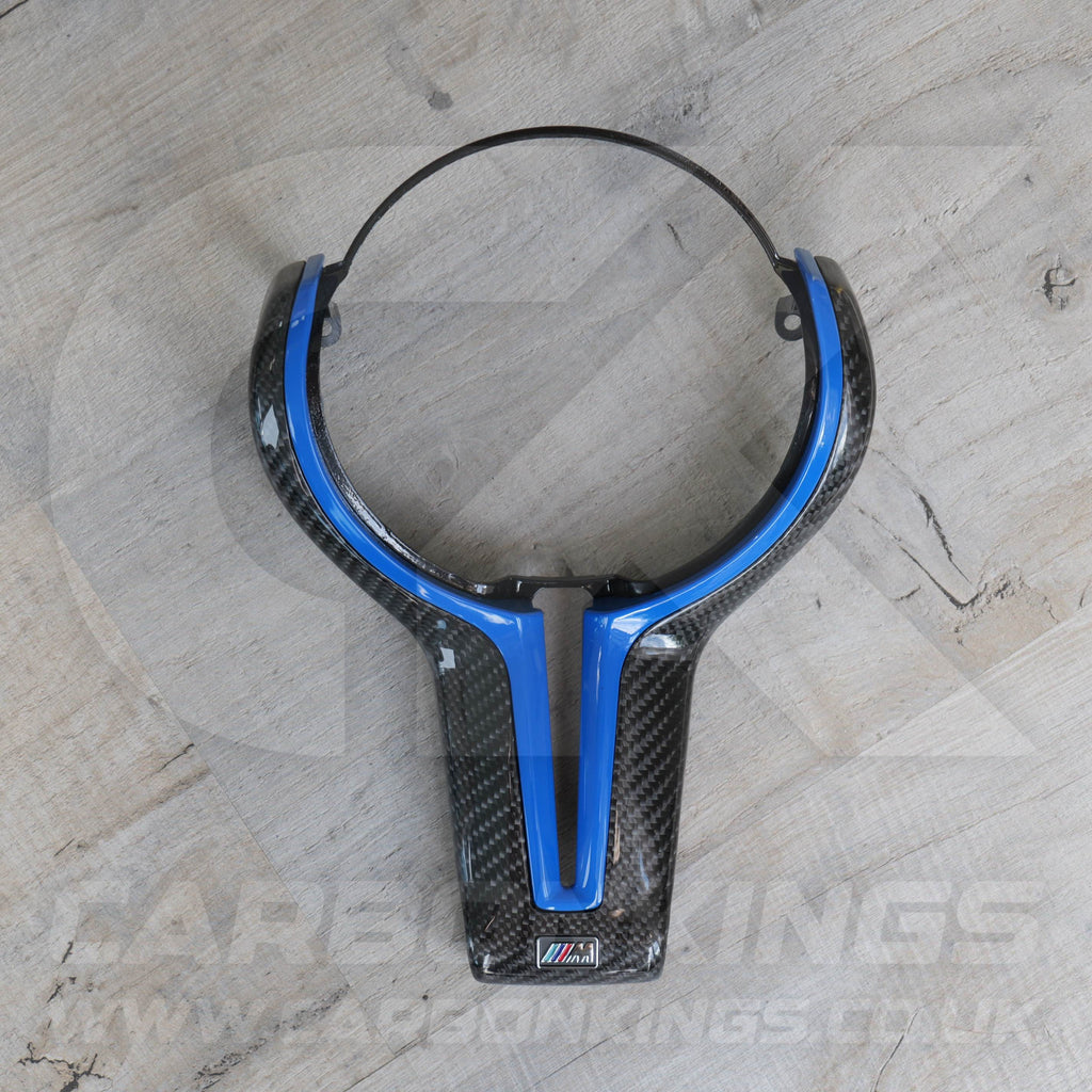 BMW M Sport Carbon Fibre / Blue Steering Wheel Trim M2 M3 M4 M5 M6 X5M X6M