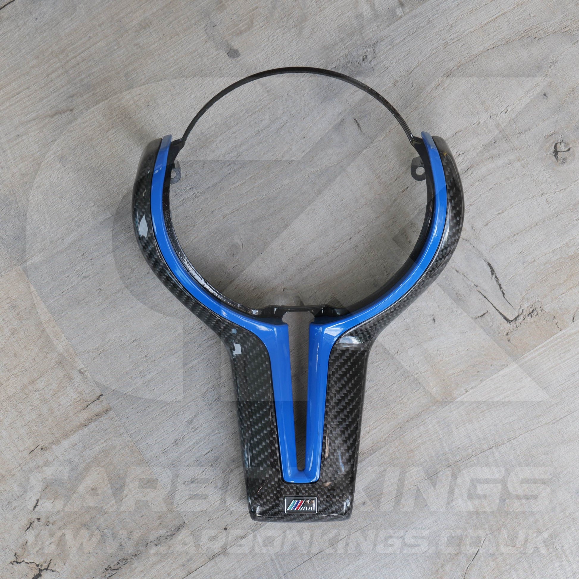BMW M Sport Carbon Fibre / Blue Steering Wheel Trim M2 M3 M4 M5 M6 X5M X6M