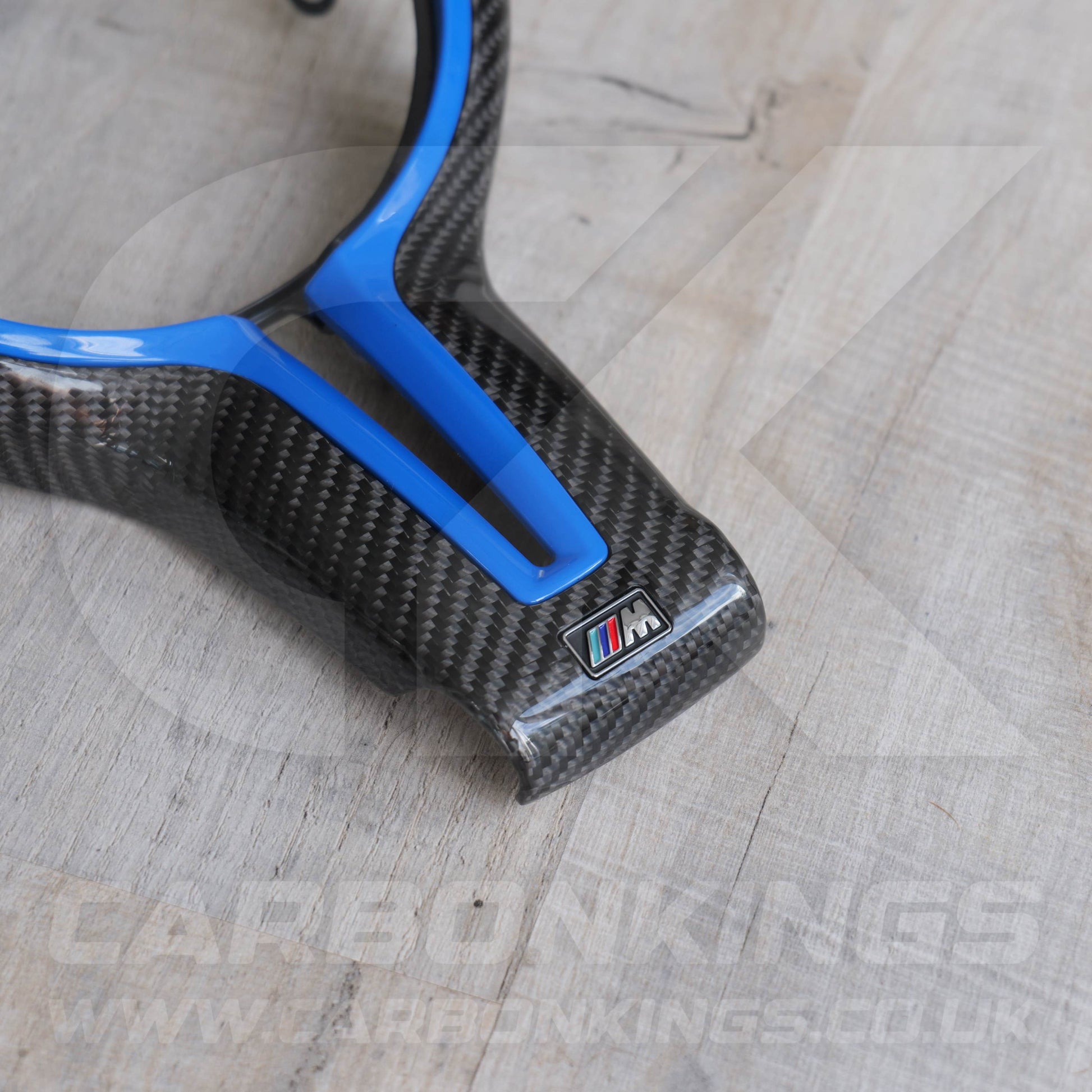 BMW M Sport Carbon Fibre / Blue Steering Wheel Trim M2 M3 M4 M5 M6 X5M X6M