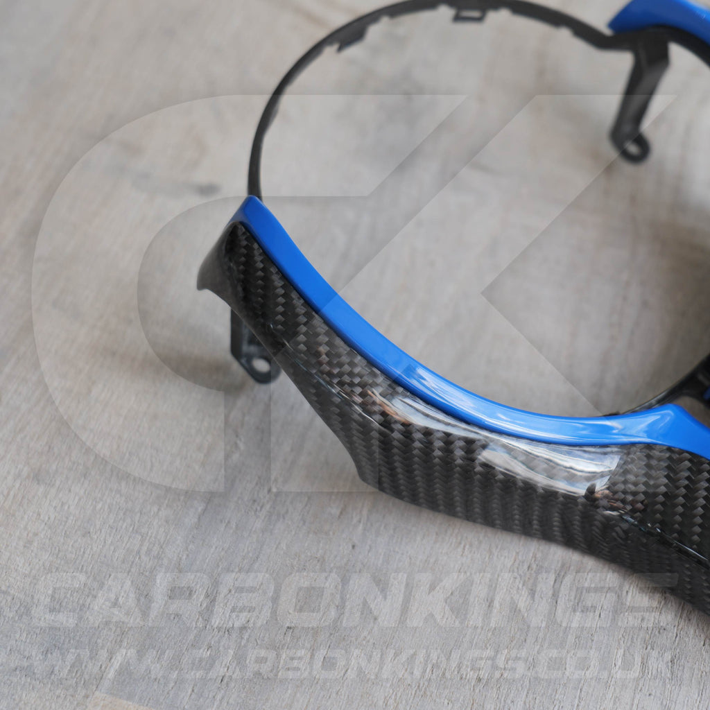 BMW M Sport Carbon Fibre / Blue Steering Wheel Trim M2 M3 M4 M5 M6 X5M X6M