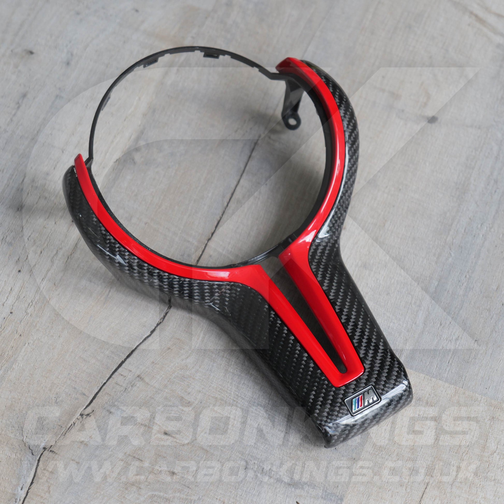 BMW M Sport Carbon Fibre / Red Steering Wheel Trim M2 M3 M4 M5 M6 X5M X6M