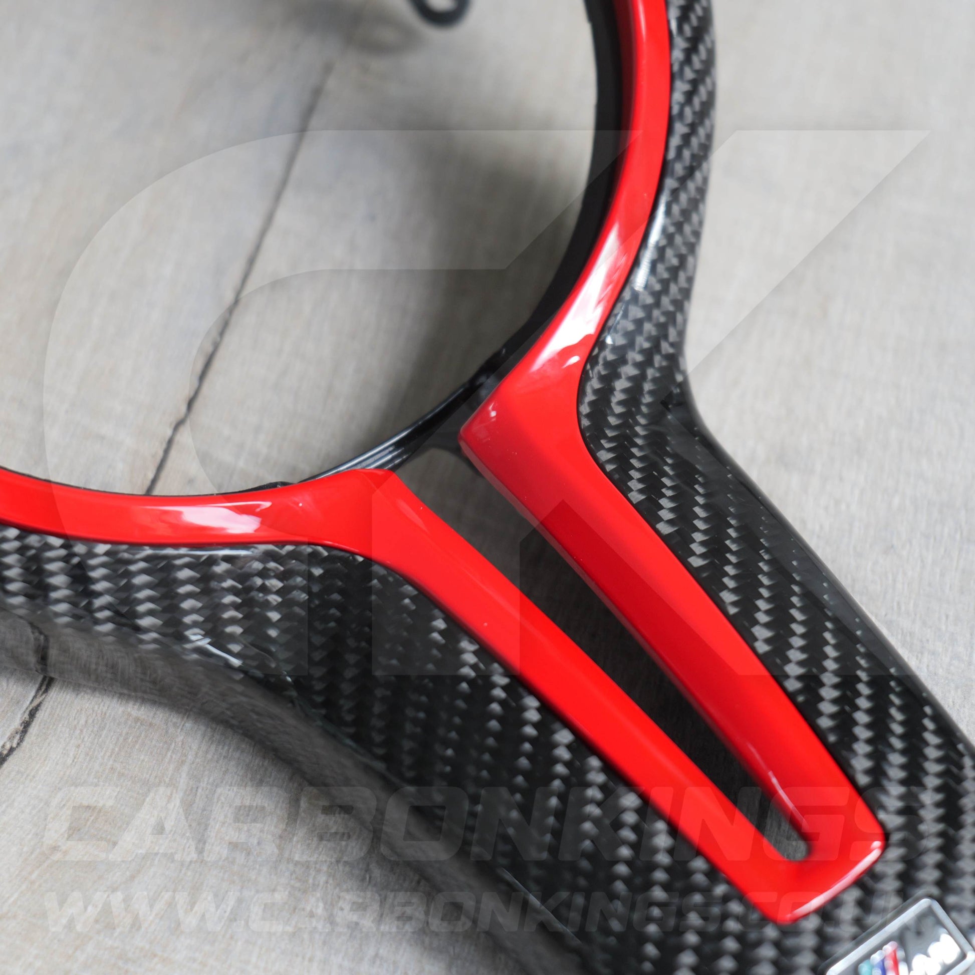 BMW M Sport Carbon Fibre / Red Steering Wheel Trim M2 M3 M4 M5 M6 X5M X6M