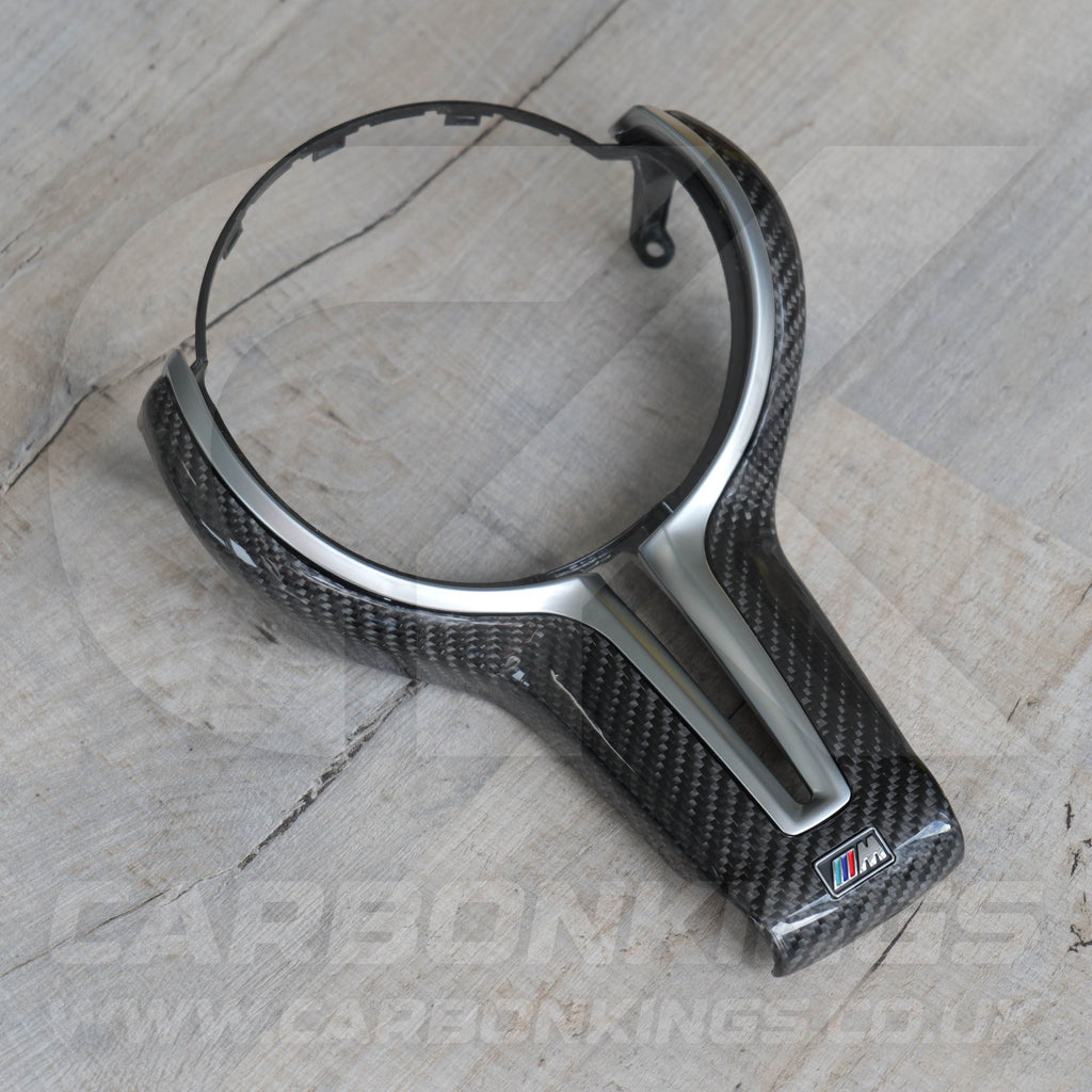 BMW M Sport Carbon Fibre / Silver Steering Wheel Trim M2 M3 M4 M5 M6 X5M X6M