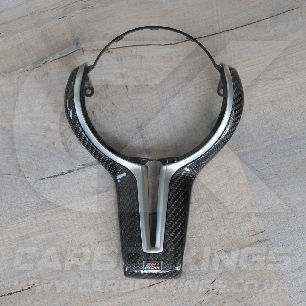 BMW M Sport Carbon Fibre / Silver Steering Wheel Trim M2 M3 M4 M5 M6 X5M X6M