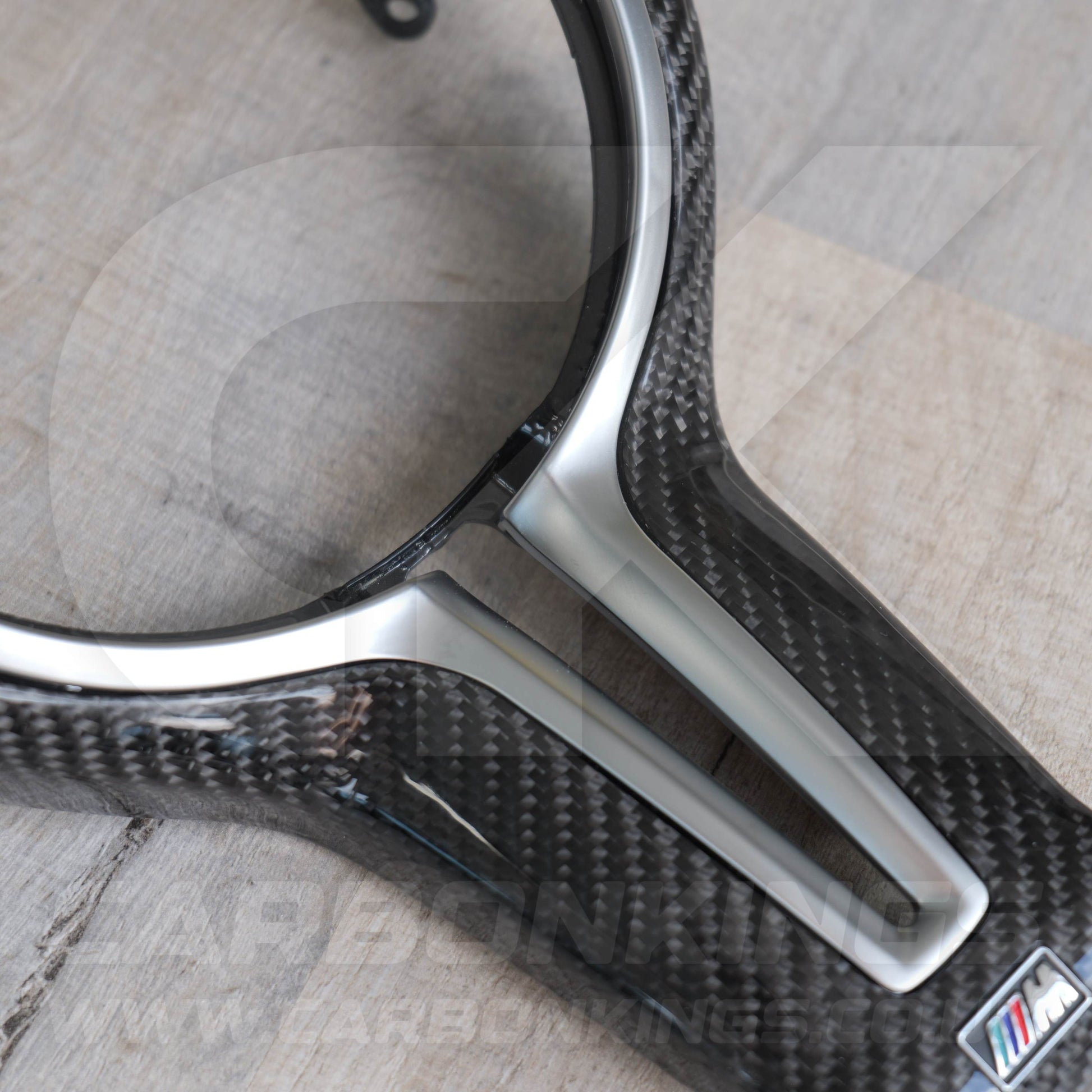 BMW M Sport Carbon Fibre / Silver Steering Wheel Trim M2 M3 M4 M5 M6 X5M X6M