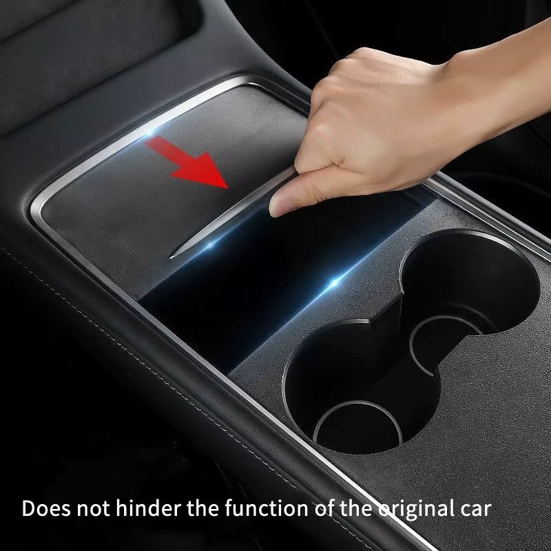 Alcantara Suede Centre Console Protector for Tesla Model 3 Y Juniper Highland - Interior Styling | Carbon Kings