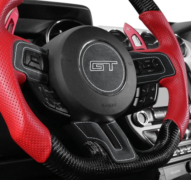 Alcantara Steering Wheel Sticker for Ford Mustang GT S550 Mach 1 V8 GT350 - Interior Styling | Carbon Kings