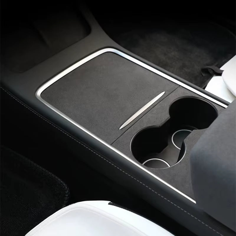 Alcantara Suede Centre Console Protector for Tesla Model 3 Y Juniper Highland - Interior Styling | Carbon Kings
