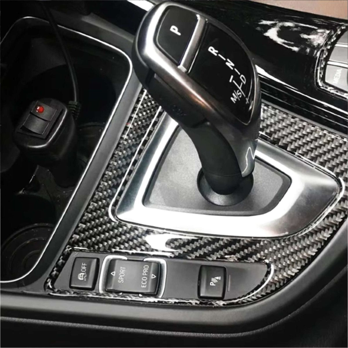 Carbon Fibre Gear Knob Surround Trim for BMW 3 4 Series F30 F34 F32 F33 335i 435i - Interior Styling | Carbon Kings
