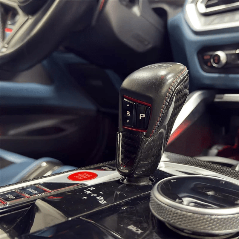 Carbon Fibre Gear Knob Cover Trim for BMW G80 M3 G82 M4 G87 M2 - Interior Styling | Carbon Kings