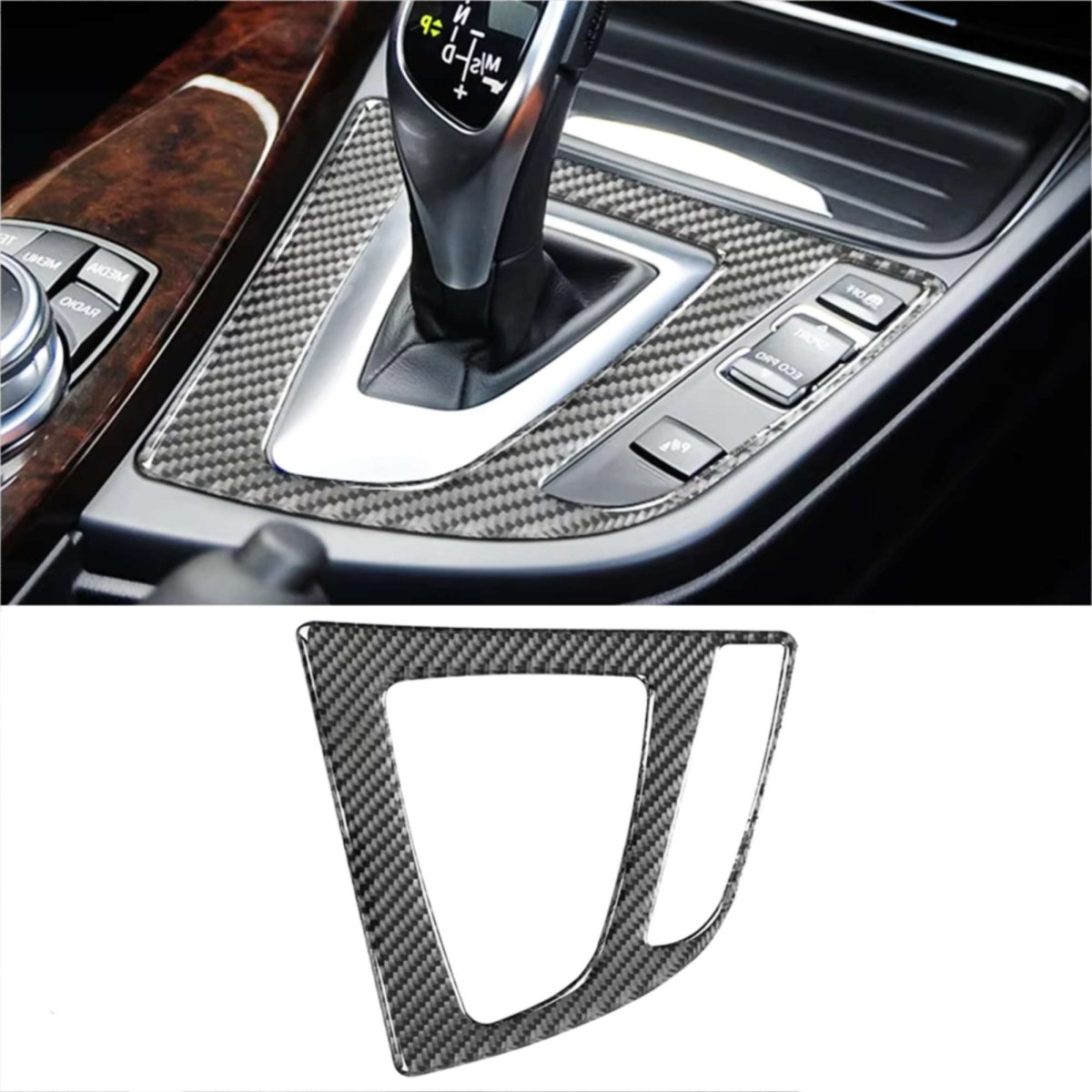 Carbon Fibre Gear Knob Surround Trim for BMW 3 4 Series F30 F34 F32 F33 335i 435i - Interior Styling | Carbon Kings
