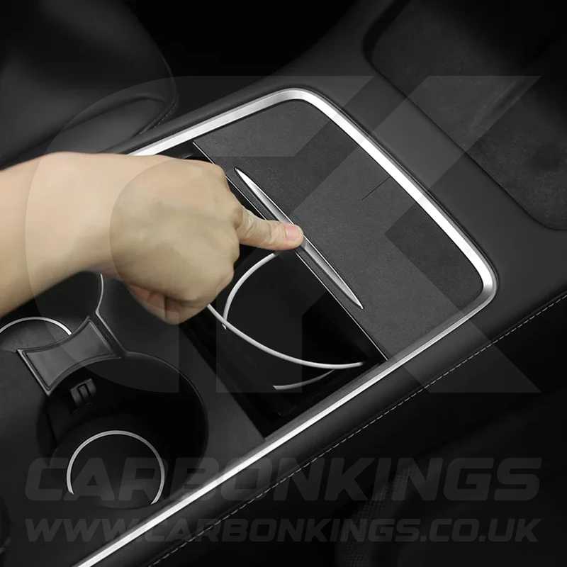 Tesla Model 3 Y Alcantara Suede Centre Console Protector Juniper Highland