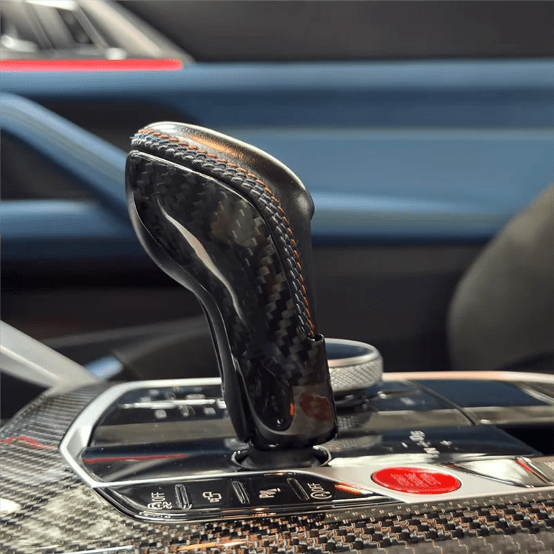 Carbon Fibre Gear Knob Cover Trim for BMW G80 M3 G82 M4 G87 M2 - Interior Styling | Carbon Kings