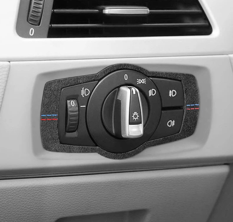 Alcantara Stitched Headlight Switch Trim for BMW M3 3 Series E90 E91 E92 E93 4.0 V8 - Interior Styling | Carbon Kings