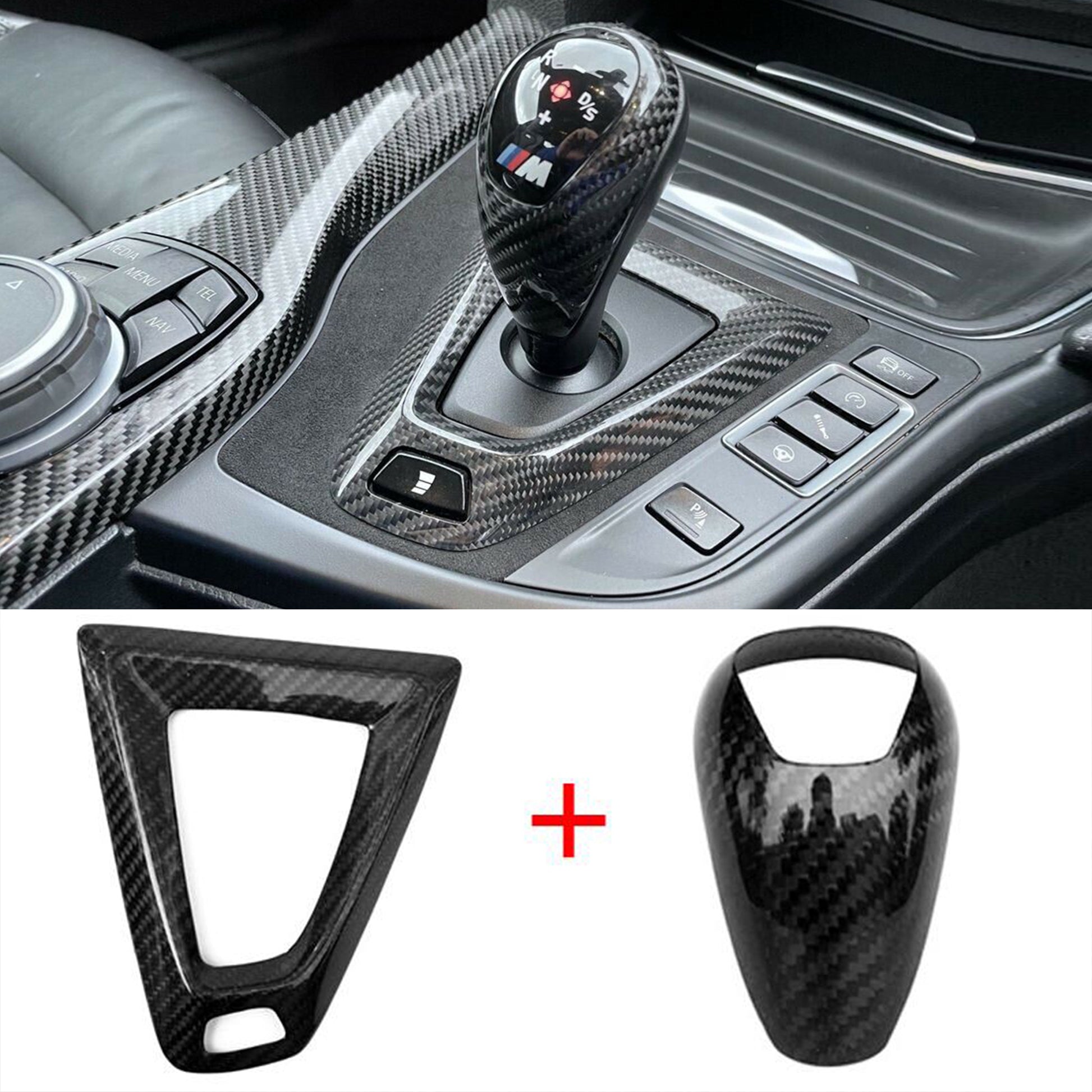 Carbon Fibre Gear Knob & Surround Trims for BMW F80 M3 M2 F87 F82 M4