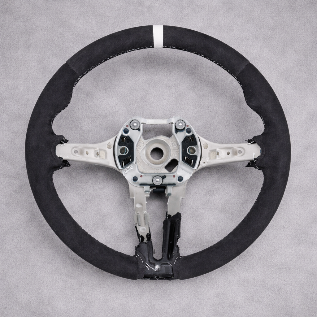 Alcantara + White Steering Wheel for BMW M Sport 1 2 3 4 X1 X3 X4 X5 X6 M2 M3 M4 F80