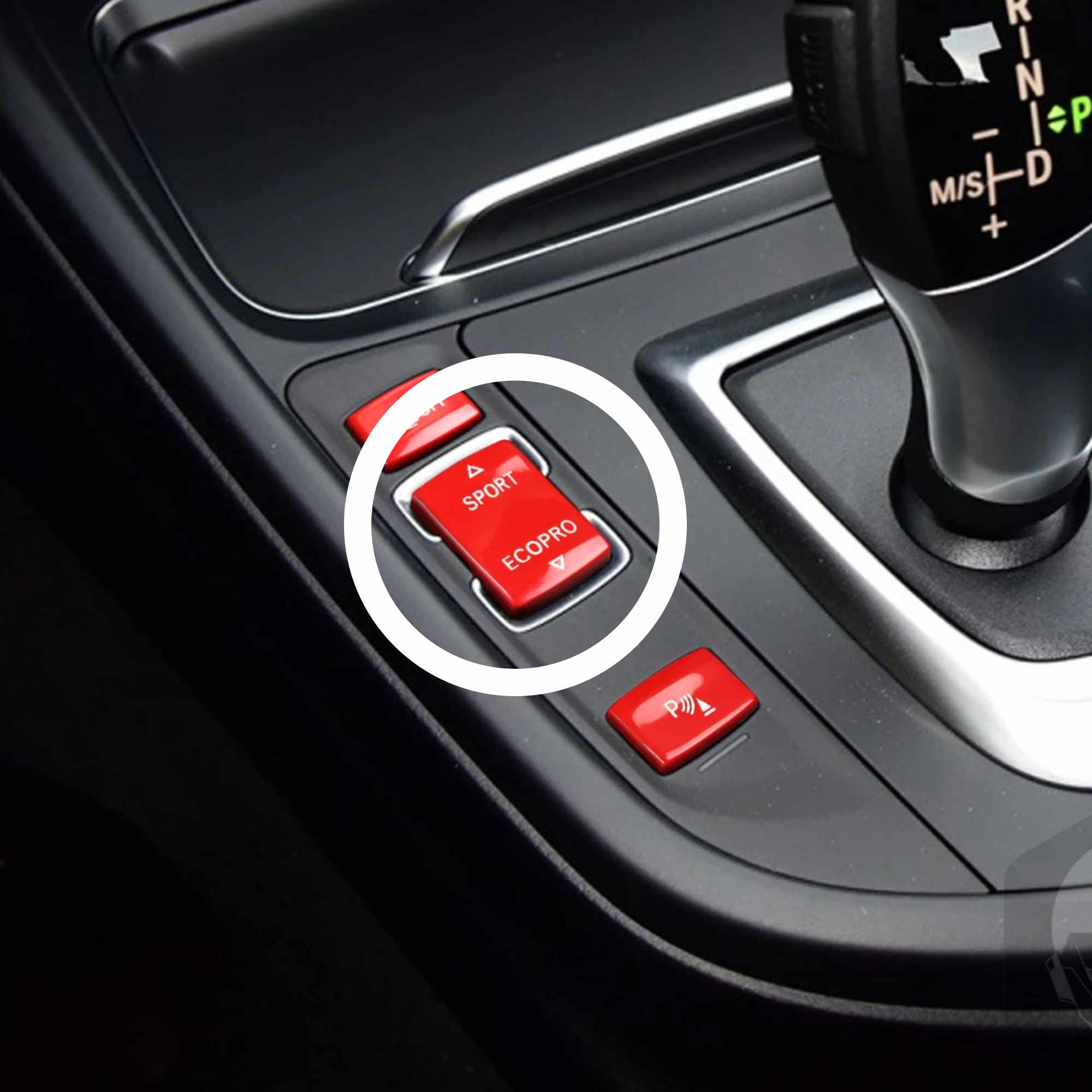 Red Sport / Eco Pro Centre Console Button for BMW M135i F20 F21 F22 F30 F32 F33 F36 + - Interior Styling | Carbon Kings